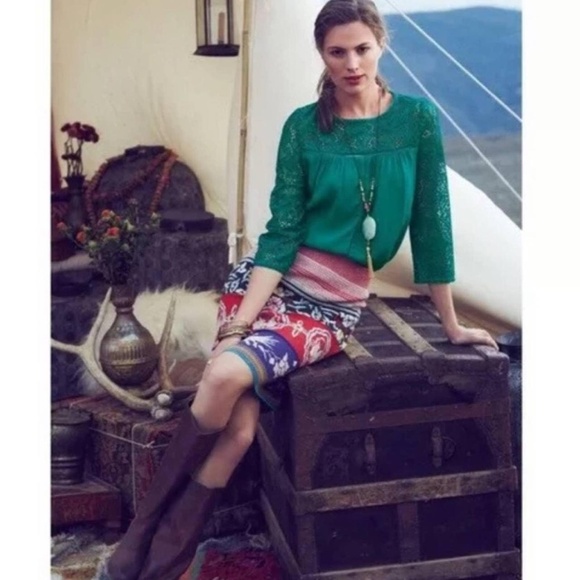 Anthropologie Chava Dove Print Skirt Size S - Picture 4 of 7